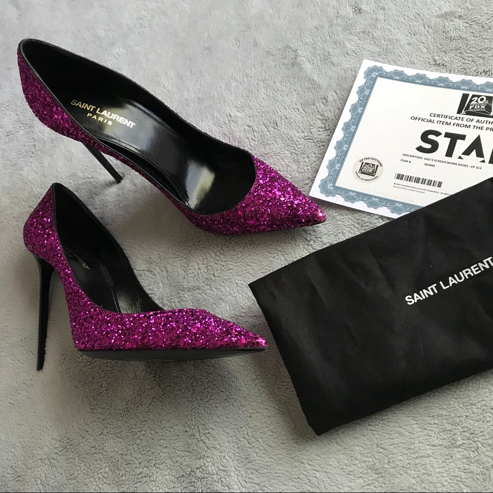 Saint Laurent Zoe Glitter Pumps Screen Worn Star